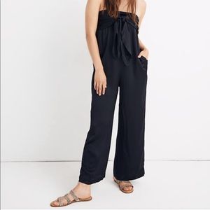 MADEWELL Strapless Tie‎ Front Cropped Jumpsuit